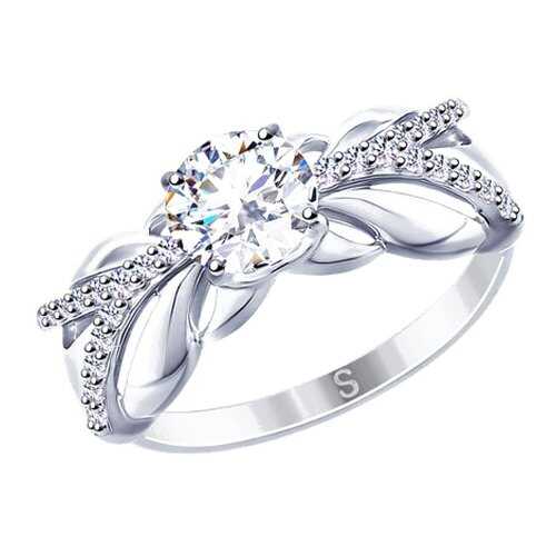 Кольцо женское SOKOLOV из серебра со Swarovski Zirconia 89010110 р.18 в Империя сумок