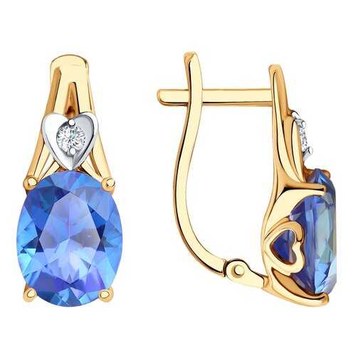 Серьги SOKOLOV из золота с топазами Swarovski и фианитами Swarovski 726823 в Империя сумок