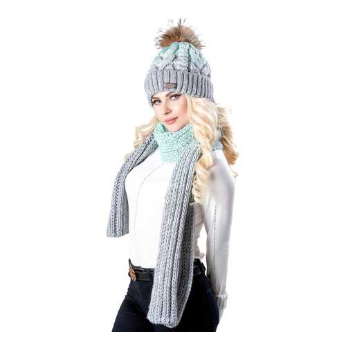 Комплект (шапка+шарф) женский Jagga 1360 серый ONE SIZE в Империя сумок