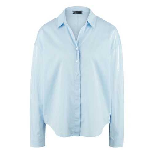 Рубашка женская Marc O’Polo 134642511 синяя 40 EU в Империя сумок